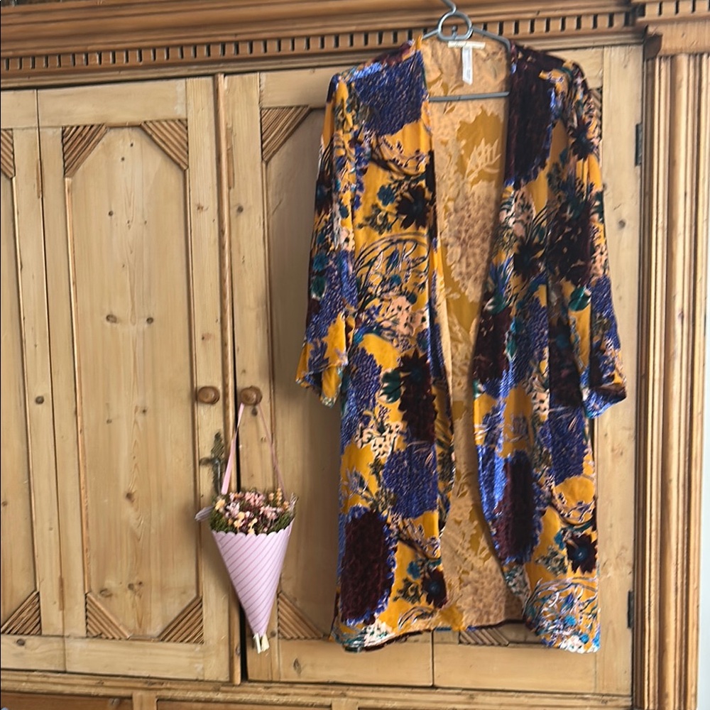 Floral Velvet Kimono long tunic